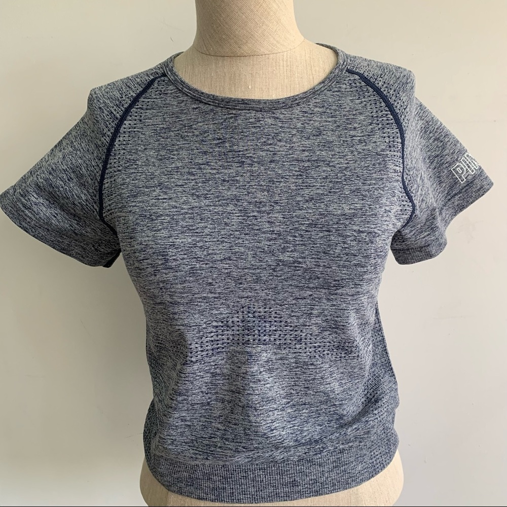 Pink Victoria’s Secret crop top tee shirt for workout sport large L NWT
